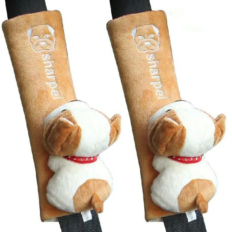 シートベルト枕 キッズ ドライブ 子供から大人まで対応 シートベルトカバー ねこ 犬 動物 取付簡単 首 ..