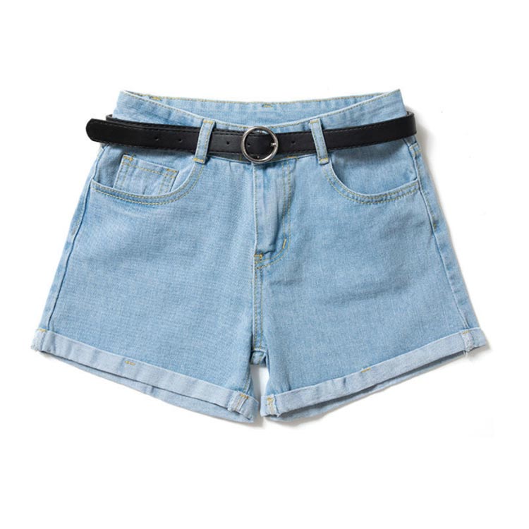 Rakuten - デニムショートパンツ レディース ハイウエスト デニムパンツ ジーンズ ショート丈 デニム 短パン ショートパンツ 足長 美尻 ボ