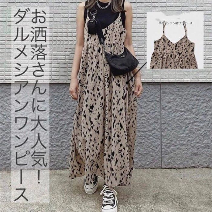 リ きれいめ オールインワン フレア裾 Aライン サロペット キャミワンピース 春 夏 秋 レディース ジャンパースカートワンピース