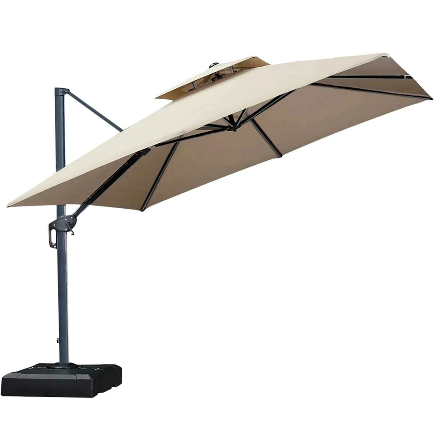 パラソルセット ガーデンパラソル ベース付き パラソルセット アルミ製 自立型 ハンギングタイプ 250cm 300cm 正方形 スタンドタ