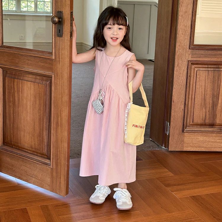 Dresses - キッズ ノースリーブワンピース ロングドレス ロング丈 女の子 夏 リゾート風 カジュアル フォーマル 袖なし ガールズ おしゃれ