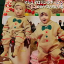 衣装 サンタ 新生児 帽子付き ルームウェア カバーオール お菓子 食べ物 ジンジャーブレッドマン ジンジャーブレッド 長袖 ベビ