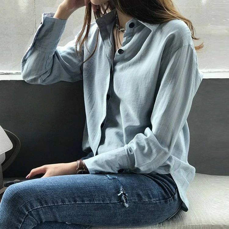 Rakuten - レディース シャツ ブラウス 長袖 無地 春 夏 秋 大人 かわいい 上品 きれいめ お洒落 シンプル カジュアル ナチュラル ベーシック 定番 休日 普段使 オフィス 通学 お出かけ
