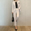 韓国 ビッグシルエット レトロ Vネック 襟付き ストレート セミフレア ハイウエスト チェック柄 アンクル丈 ロング 長袖 ダブル