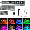 バイク用 LEDテープ 防水 RGB LED テープライト イルミネーション 12V車対応 シリコン チューブ 15色 高輝度 リモコン付き 3サイズセット Longsafe (B1201/1セット)