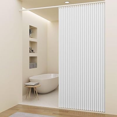 シャワーカーテン 200cm丈 200cm幅 防水 防カビ 間仕切りカーテン 防寒 保温おしゃれ 浴室カーテン リング付属 形状記憶加工 無地 北欧 目隠し用 厚手 取り付け簡単 風呂カーテン バス用品 バスルーム カーテン シンプル ホワイト