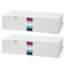 収納ボックス 衣類収納ケース 毛布 布団収納ケース 洋服衣装ケース 通気性の良い 不織布 押し入れ服 収納ボックス 持ち手収納袋 透明窓付き收纳箱 大きく開く上部ファスナー (L平-2P)