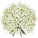 造花 花束 アートフラワー インテリア かすみ草 ブーケ 10本セット フェイクグリーン 本物そっくり 母の日 卒業式 結婚式 記念日 (クリーム, 長さ25C...