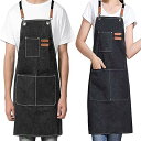 エプロン 前掛け 作業用 キャンバス 厚手綿 10色展開 カフェエプロン DIY 職人ワーク フリーサイズ 男女兼用 (ピュアブラック)