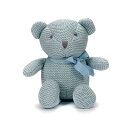 100% オーガニックコットン 赤ちゃん おもちゃ, テディベア ぬいぐるみ 16.5cm (青)