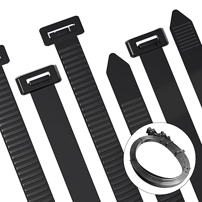 結束バンド 黒 （引っ張り力）170kg 幅25mm×長さ1000mm 超ロング スーパーワイド 大型ケーブル固定 セルフロック式 屋内外兼用 耐候性・UV耐性 繰り返し使用可能 10本セット（太い配線/DIY用）