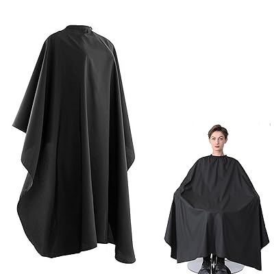 散髪マント ヘアーエプロン 散髪ケープ ヘアカラー ケープ 大人 子供用 ファミリー理髪 ヘアカット 毛染め 美容エプロン ヘアサロン 作業エプロン 折り畳み 調節可能 プロ散髪ケープ ブラック