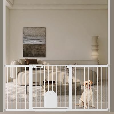 ベビーゲート ペットゲート ペットドア付き 猫 犬 ゲート 高さ76cm ベビーフェンス 突っ張り式 ダブルロック 自動閉鎖 両開き扉 赤ちゃんゲート ベビーガード 玄関 階段 拡張フレーム付き(ホワイト、取付幅159-173cm) ベビーゲート ペットゲート ペットドア付き 猫 犬 ゲート 高さ76cm ベビーフェンス 突っ張り式 ダブルロック 自動閉鎖 両開き扉 赤ちゃんゲート ベビーガード 玄関 階段 拡張フレーム付き(ホワイト、取付幅159-173cm)