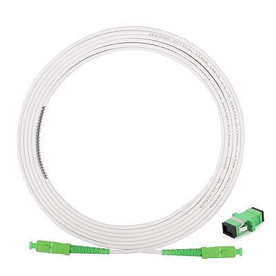 装甲ネットワークファイバー光学ケーブルSC/APCからSC/APC OS2シンプレックスシングルモード9/125μm LSZH FTTH 3.0mmパッチコードファイバーケーブル付きアダプターカプラー付き (5m)