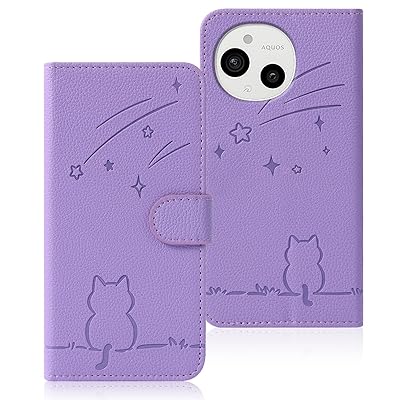 AQUOS sense9 ケース 手帳型 docomo SH-53E ケース 流れ星子猫 アクオスセンス9 ケース 可愛い 猫柄 ねこ aquosセンス9 ケース 財布型 耐衝撃 au SHG14 SH-M29 ケース 携帯カバー カード収納 AQU