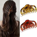 ヘアクリップ 大きめ 髪留め クリップ 2個セット バンスクリップ バレッタ しっかり 毛量多い ヘアアクセ ヘアアレンジ 髪 クリップ 大人 おしゃれ 韓国風 シンプル 跡がつかない hair clip レディース ファッション 小物 べっ甲 茶色