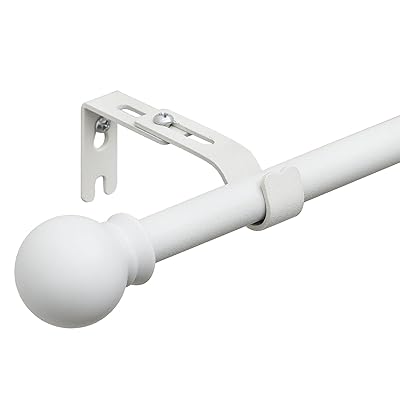 カーテンレール シングル 71-386cm伸縮カーテン・レール 金属材質の重たいカーテンポール スタンド付きホワイトつっはり棒カーテン (Curtain Rods)