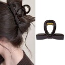 ヘアクリップ 小さめ リボン 8cm 髪クリップ 無地 茶色 しっかりとまる ヘアアクセサリー バンズクリップ 髪留め クリップ 大人 おしゃれ 蝶 バレッタ ...
