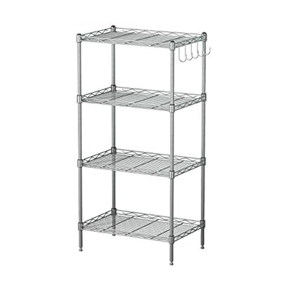 ラック 収納 棚 スチールラック 幅45×奥行30×高さ90cm 4段 耐荷重60kg 防サビ シルバー