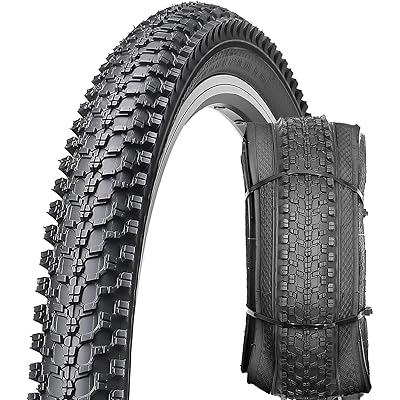 26インチ マウンテンバイク タイヤ: 26×1.95インチ MTB自転車タイヤ - 折り畳み式 交換用タイヤ - ブラック