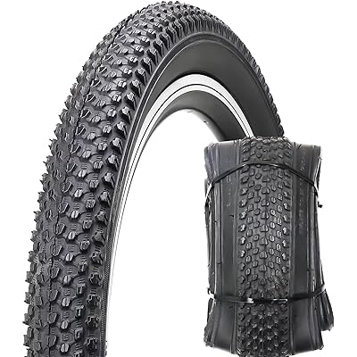 20インチ マウンテンバイク タイヤ: 20×2.125インチ MTB自転車タイヤ - 折り畳み式 交換用タイヤ - ブラック