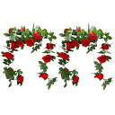 バラ ガーランド 2本入 薔薇 ローズ 枯れない花 32輪花 造花の藤 植物 壁掛け造花 シルクフラワー 手作り花輪 花園装飾 インテリア 結婚式 パーティー飾...