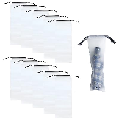 傘ケース 傘カバー 折りたたみ傘用 10枚入り 巾着袋 防水 透明ビニール 無地 軽量 傘収納 持ち運び便利..