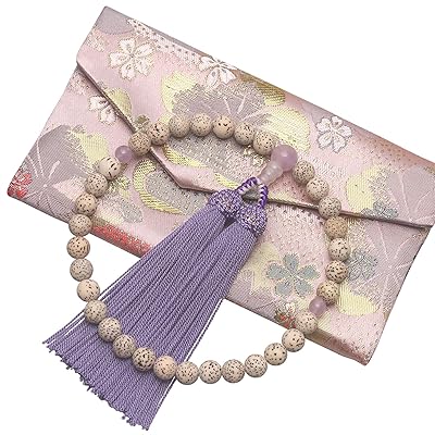 数珠 女性用 本水晶 星月菩提樹 念珠 葬式 葬儀 お通夜 略式 じゅず 数珠袋付き すべての宗派で使える (星月菩提樹/藤)
