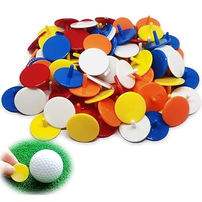 ゴルフ マーカー 50 個入 プラスチック製ゴルフボールポジションマーカー25mmフラットゴルフマーカーアクセサリー各種色混合 (新色・ 50)
