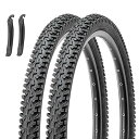 2本セット 26インチ MTB自転車 タイヤ: 26×2.125インチ 56-559 マウンテンバイク タイヤ - パンク防止 折り畳み式 交換用タイヤ、タイヤ...