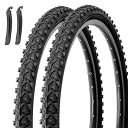 2本セット 26インチ 自転車 タイヤ: 26×1.95インチ パンク防止 MTB オフロード タイヤ - 折り畳み式 交換用タイヤ、タイヤレバー