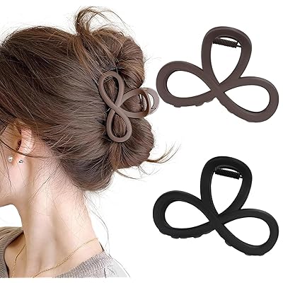 ヘアクリップ 大きめ バンスクリップ 髪留め クリップ しっかりとまる 2点セット 秋 可愛い おしゃれ エレガント 軽量 ハーフアップ ロングヘア セミロング 韓国 風呂上り 黒 ブラウン