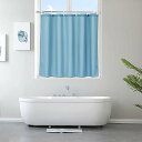 シャワーカーテン 小窓 目隠し 防水 短め 防カビ ユニットバス 浴室窓 お風呂窓 70cm丈 カフェカーテン 140cm幅 間仕切り リング付き 洗濯可 取付簡単 ライトブルー
