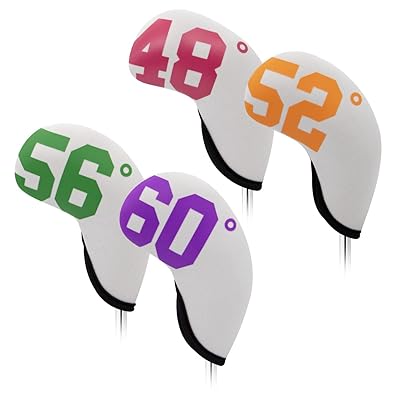 ゴルフアイアンカバー,ゴルフアイアンヘッドカバー セット ゴルフヘッドカバー アイアン用 ネオプレン素材 ゴルフアイアン用ヘッドカバー カラフル番手付きアイアン...