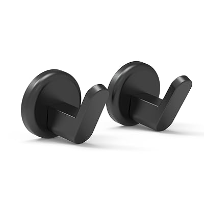 THCMAG磁気フックハンギング用品用ヘビーデューティグリルホームキッチン冷蔵庫用キーコート、42mm,黒色 2個セット