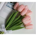 造花 枯れない花 チューリップ 造花 インテリア ギフト 大切な人へ感謝の気持ちを伝える 花束 インテリア造花 10本 ピンク 人工花、リアルタッチの人工チュー...
