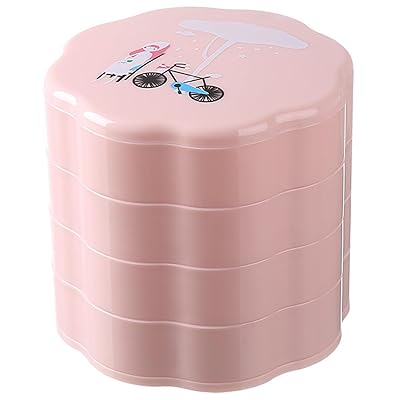 アクセサリートレー 4段 約W11×D11×H10cm タワー 蓋付き アクセサリーケース アクセサリー収納 ネックレス イヤリング ピアス ブレスレットなど小物入れアクセサリー ボックス メンズ 女性 女の子用 (ピンク) アクセサリートレー 4段 約W11×D11×H10cm タワー 蓋付き アクセサリーケース アクセサリー収納 ネックレス イヤリング ピアス ブレスレットなど小物入れアクセサリー ボックス メンズ 女性 女の子用 (ピンク)