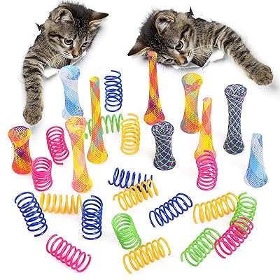 42個セット 猫 おもちゃスプリング チューブ ばねおもちゃ 猫のおもちゃ バネ チューブ ストレス軽減 ..