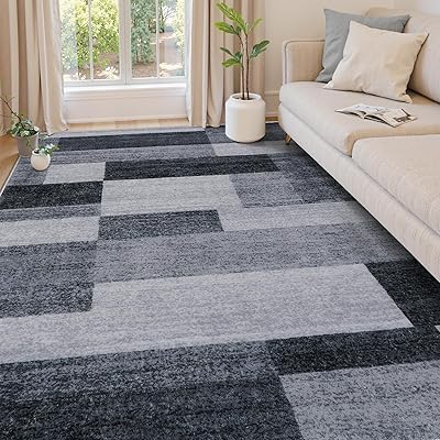 カーペット 洗える 200X300cm 春 夏 ラグ 4畳 北欧風 モダン モダン ふわふわ 滑り止め 防音 抗菌防臭 室内用 正方形 ラグマット オールシーズン適用 モザイク カラーマッチング グレー