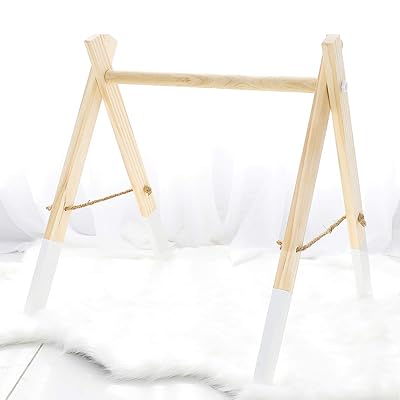 ベビージム 木製 ホワイト ベッドぶら下げ 遊びジム 知育玩具 ベビー 赤ちゃん 出産お祝い