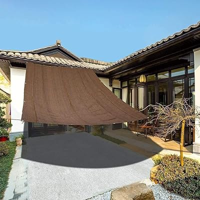 日よけ シェード オーニング クールシェード 日よけシート サンシェード 日除けセイル UVカット ガーデン 庭 バルコニー用 (コーヒー色)全16サイズ 3/4/6/8/9/10/12/15/18/20/24/32平方メートル 一平方メートルあたり