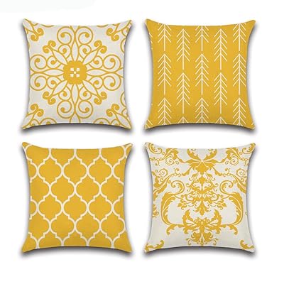 クッションカバー 45 45 4枚セット 北欧 幾何学模様 違う柄 リネン 亜麻 可愛い おしゃれ ファスナー モダン 家庭装飾 車 飾り 四季通用 インテリア...