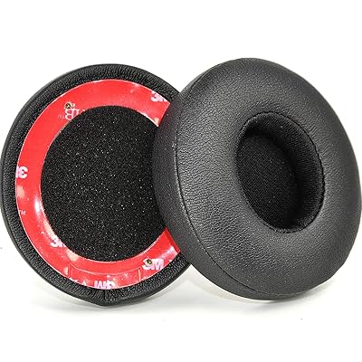 Solo3 イヤーパッド クッション Beats Solo 2 & Solo 3 ワイヤレス オンイヤーヘッドホン用 イヤークッション 低反発 イヤーパッド ソフトプロテインレザー (ブラック)