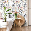花柄 壁紙シール インテリアシート リメイクシート 白 ホワイト おしゃれ 北欧 44.5x300cm 壁紙クロス カッティングシート ウォールステッカー 襖紙...