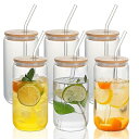 ガラスコップ 500ml 6個セット 薄づくり ハイボールグラス 食洗機 電子レンジ対応 耐熱 グラス コップ ストロー付き 蓋付き うすはり タンブラーグラス キャニスターグラス コーヒー ジュース ミルクティー アイス グラスコップ マグカップ
