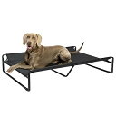 犬 ベッドドッグコット高架式ペットベッド大型犬用屋外ドッグコットベッド洗濯可能な通気性メッシュ付きポータブルスタンディングペットベッド屋内屋外用滑り止めフィート...