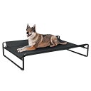 犬 ベッドドッグコット高架式ペットベッド大型犬用屋外ドッグコットベッド洗濯可能な通気性メッシュ付きポータブルスタンディングペットベッド屋内屋外用滑り止めフィート...