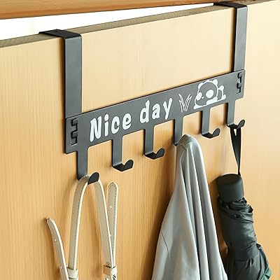 ドアハンガー ドア掛けハンガー 壁掛けハンガー 6連フック ハンガーフック 扉フック ドア掛けフック ウ..