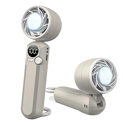 ハンディファン 冷却プレート ペルチェ素子 携帯扇風機 1〜100段階無段階風量調整 大容量 静音・強力 ..