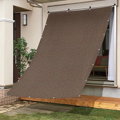 日除け シェード サンシェード 3m×3m - 日よけシェード 屋外 ベランダ 庭 バルコニー メッシュ オーニング 遮光 遮熱 目隠し 風通し UVカット 日除けシート モカ色